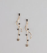 Spirals And Sparkle Butterfly Linear Earrings